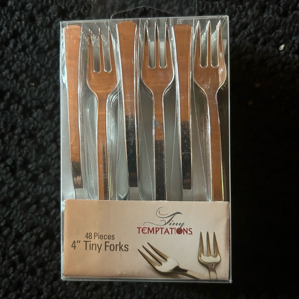 Temptations Silver Tiny Forks - 48 pieces